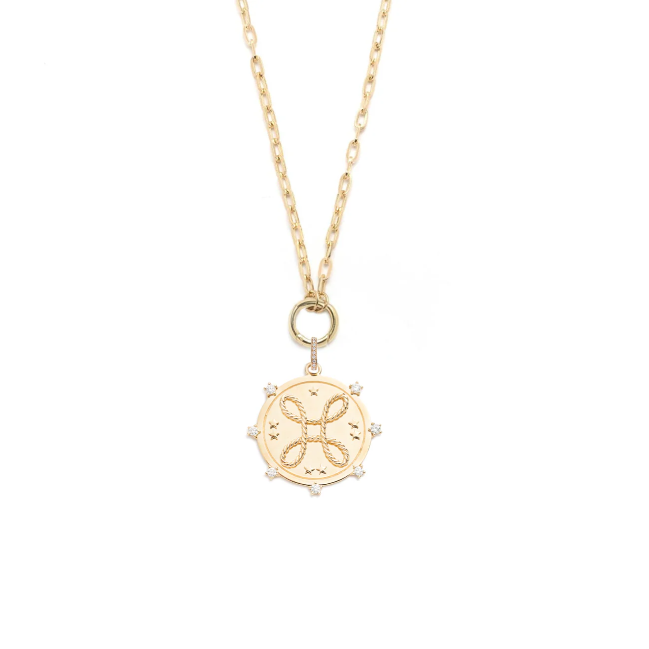 True Love | Love Knot Small Clip Open Chain | Diamonds, Yellow Gold