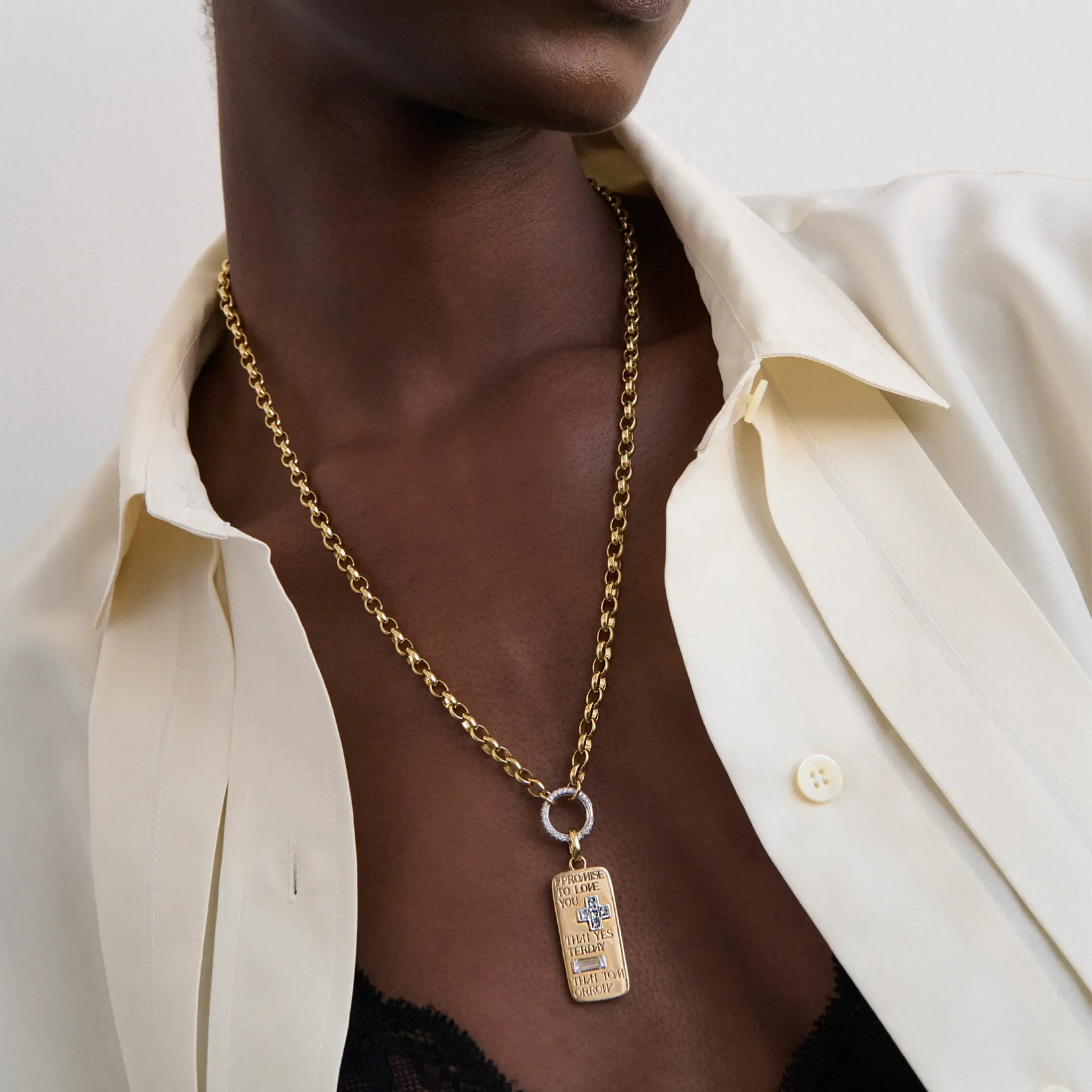 True Love | Promise Ingot Heavy Belcher Open Chain | Diamonds, Yellow Gold - Image 2