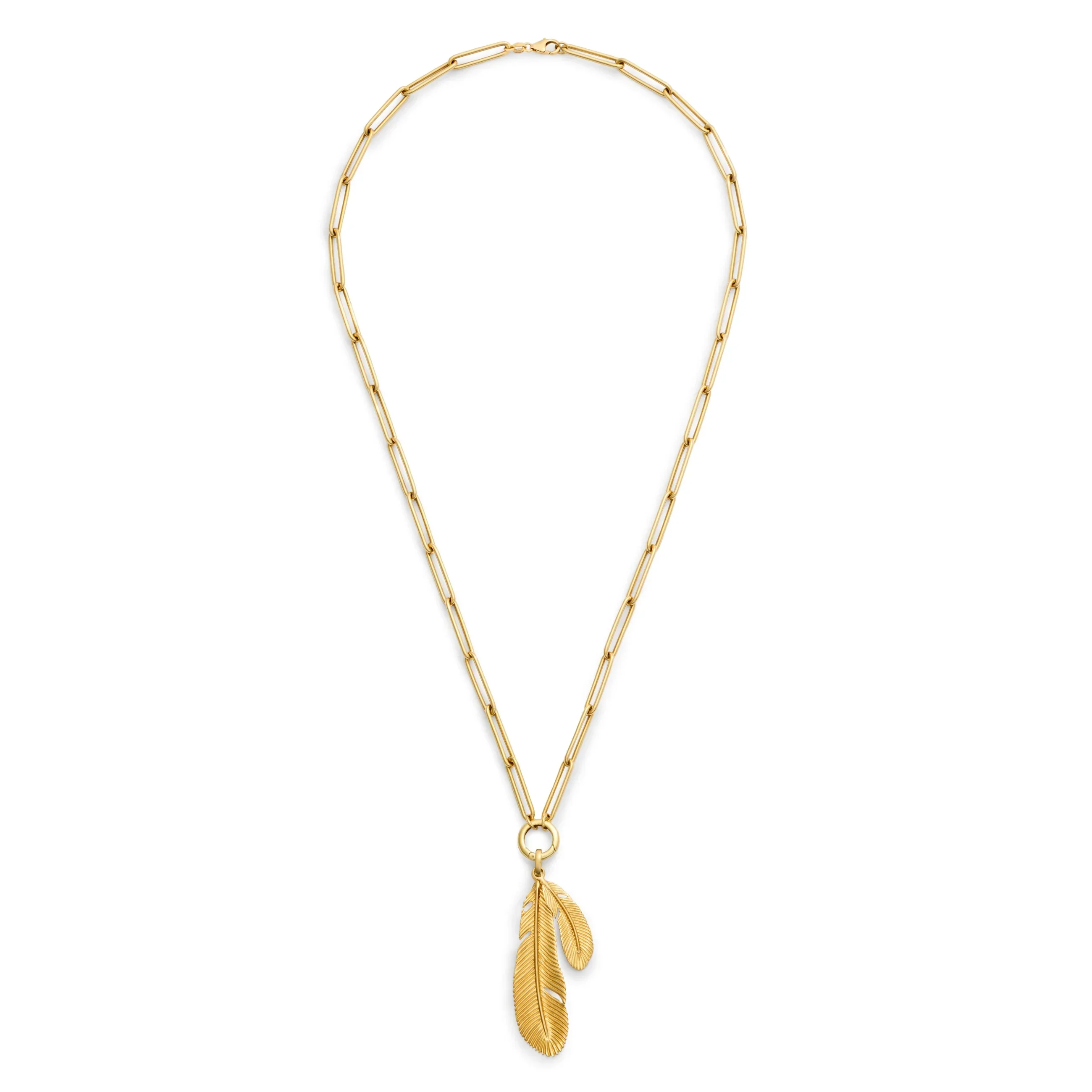 Vivacity | Feather Couplet Large Clip Open Chain | Yellow Gold - Image 3