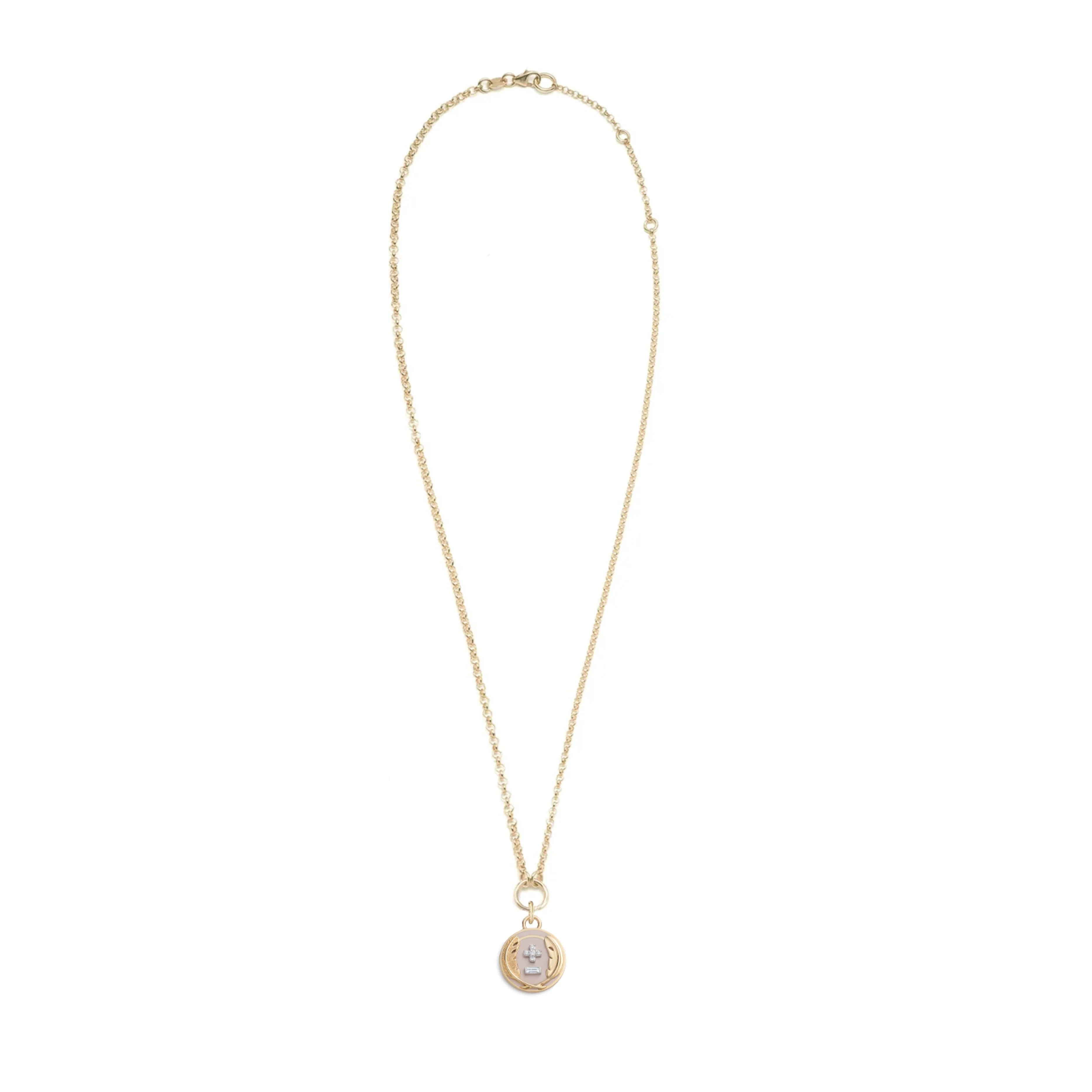 Vivacity | Ceramic Ever Growing Love Fine Belcher Necklace | Blush Ceramic, Diamonds, Yellow Gold - Image 2