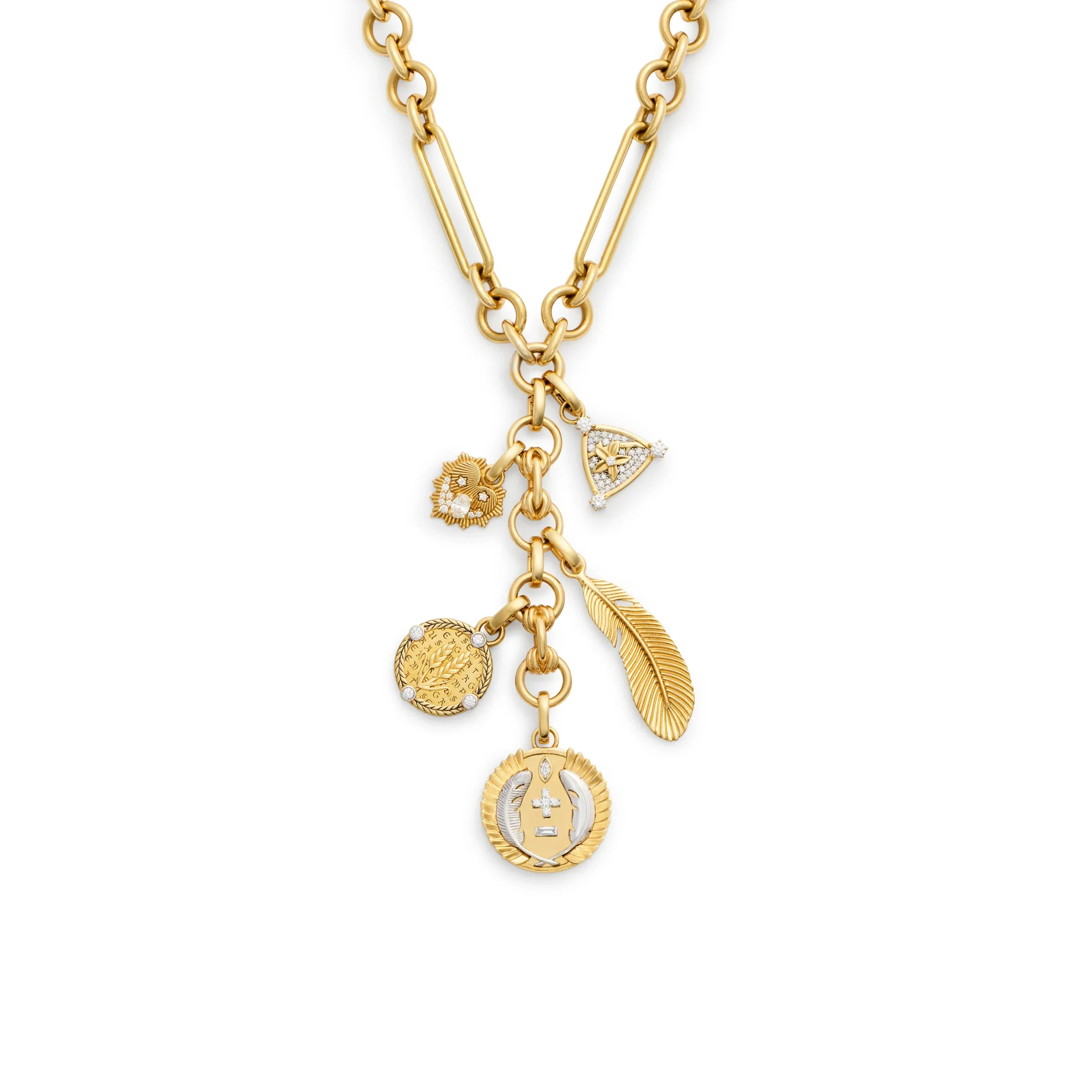 Vivacity - Infinite Gratitude | Ever Growing Love and Braided Wheat Midsize Mixed Clip Necklace | Diamonds, Mixed Gold