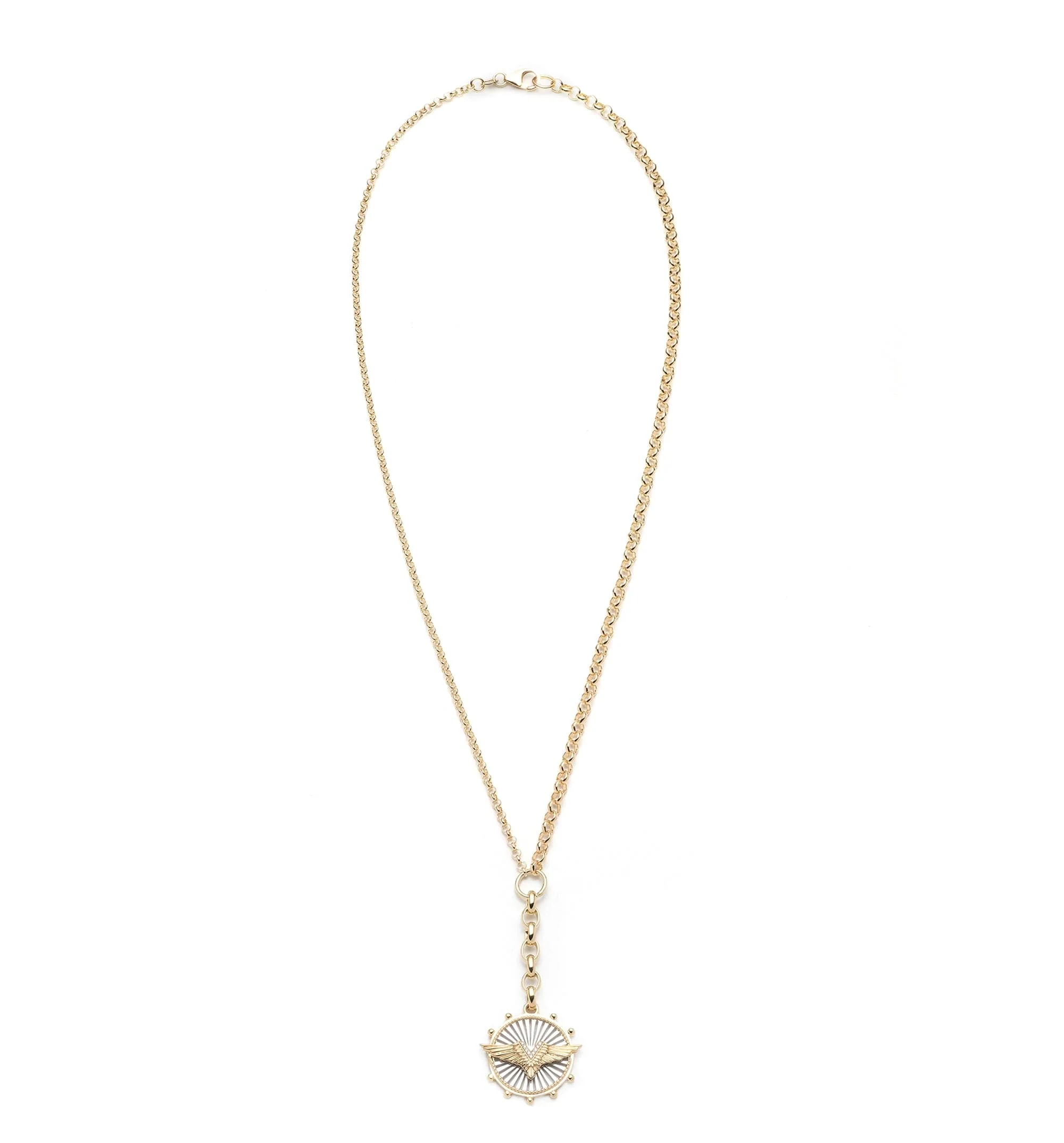 Vivacity | Wings Medium Mixed Belcher Extension Necklace | Diamonds, Mixed Gold - Image 4