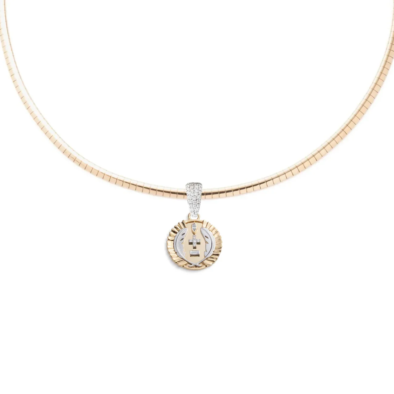 Vivacity | Ever Growing Love Small Sleek Collar Necklace | Diamonds, Mixed Gold