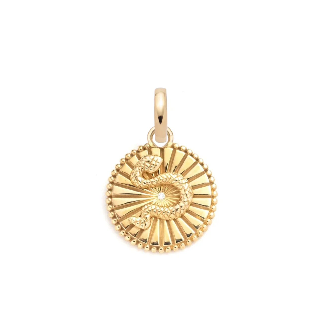 Wholeness | Snake Baby Medallion | Diamond, Gold - Image 3