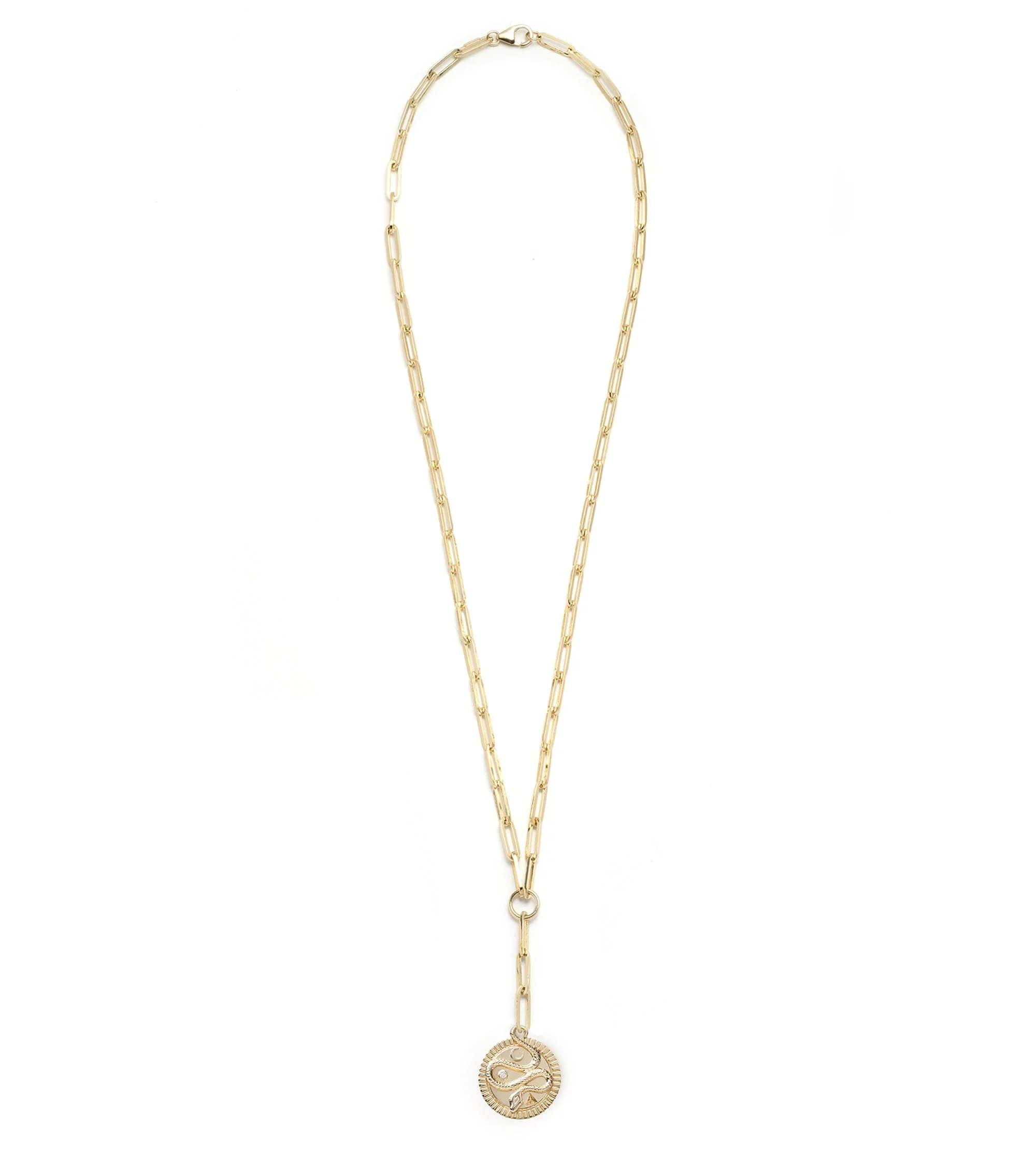 Wholeness | Snake Medium Clip Extension Necklace | Diamond, Yellow Gold - Image 4