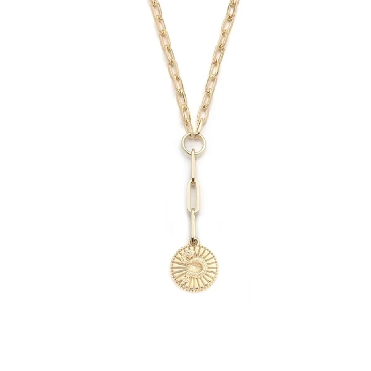 Wholeness | Snake Small Clip Extension Necklace | Diamond, Yellow Gold