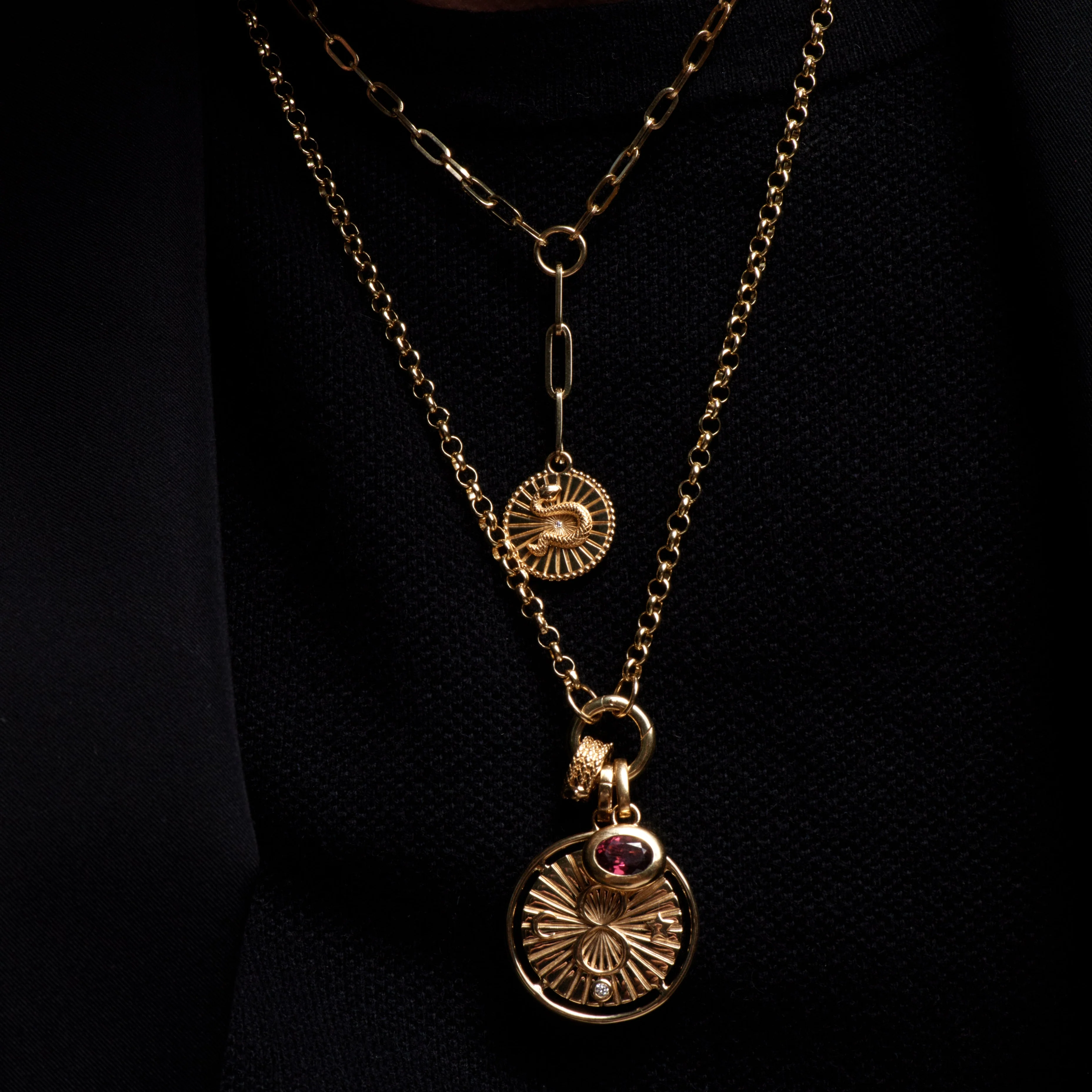 Wholeness | Snake Small Clip Extension Necklace | Diamond, Yellow Gold - Image 2