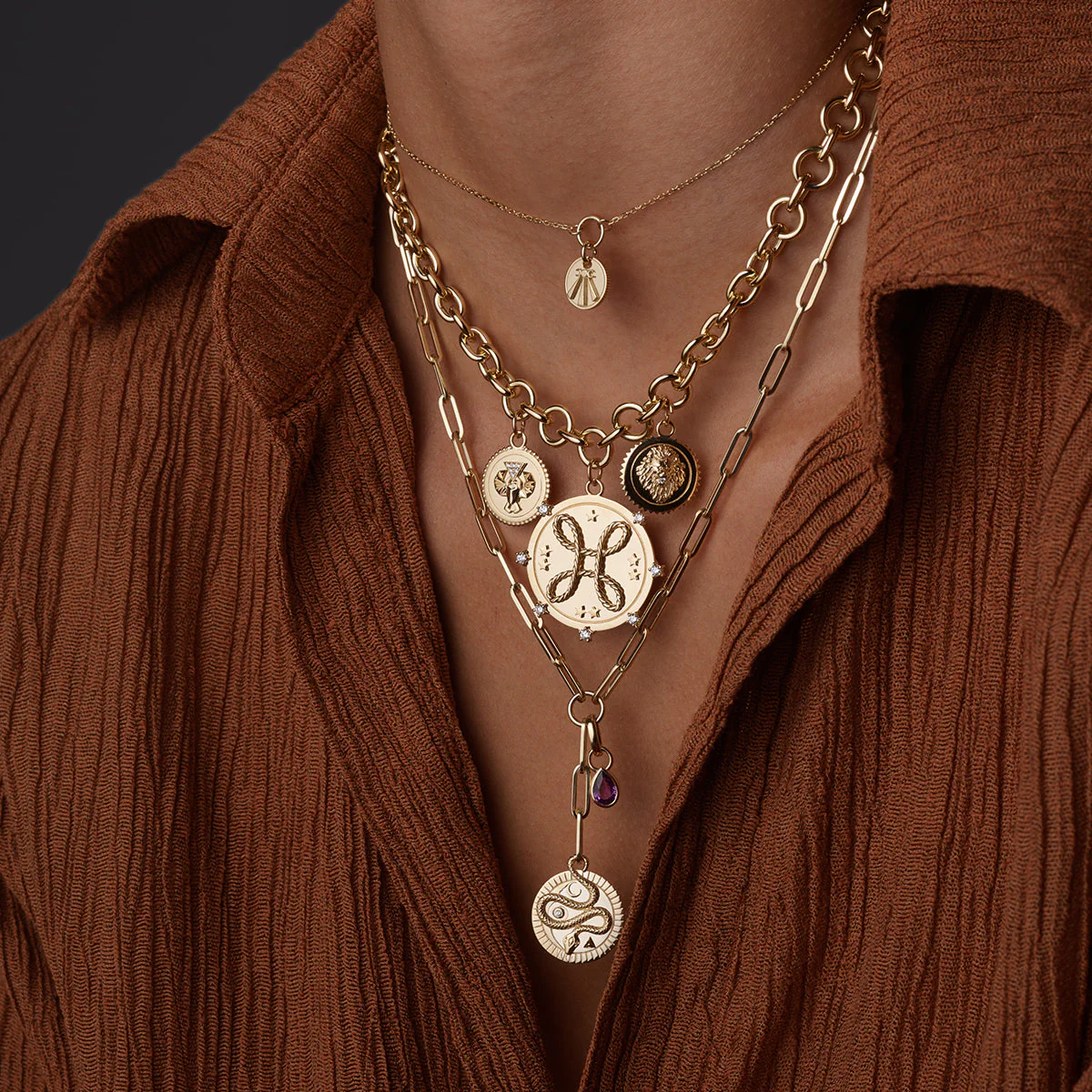 Wholeness | Snake Small Clip Extension Necklace | Diamond, Yellow Gold - Image 3
