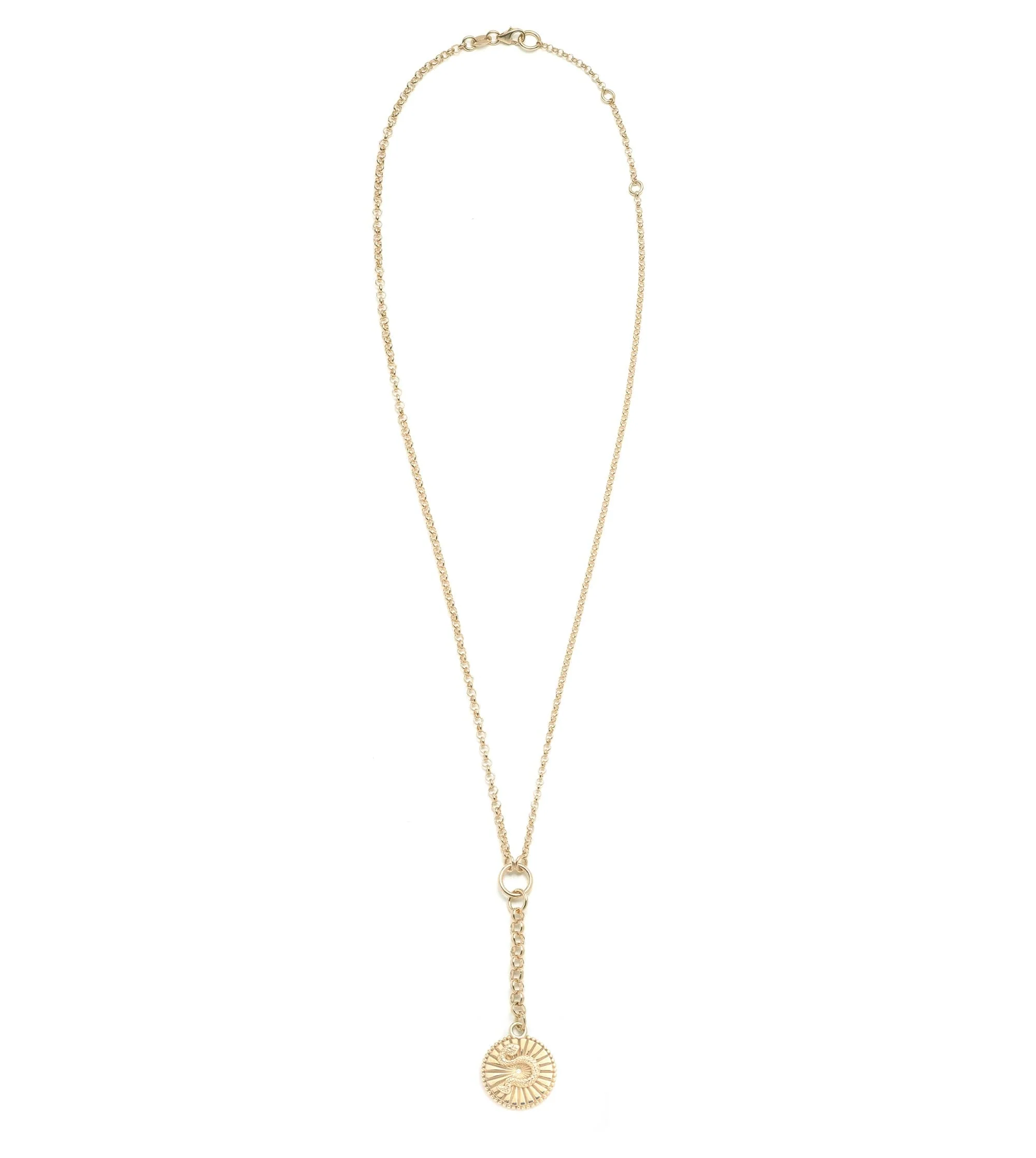 Wholeness | Snake Small Mixed Belcher Extension Necklace | Diamond, Yellow Gold - Image 2